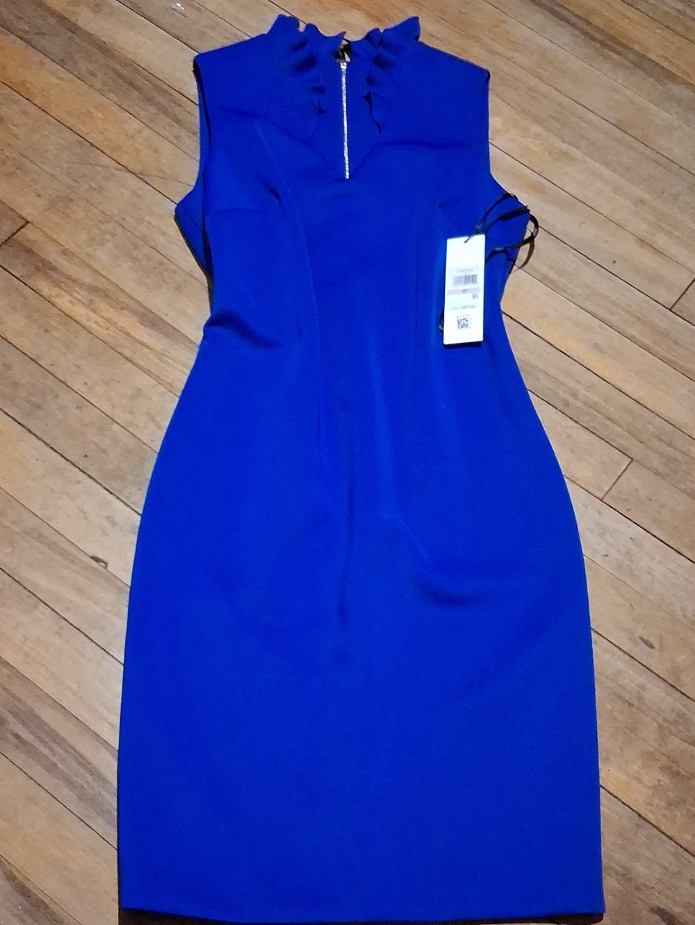 Calvin Klein Royal Blue V-Neck Sleeveless Sheath Dress,size 6p